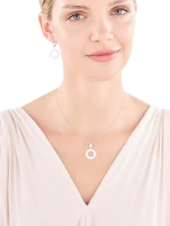 Kolczyki srebrne z cyrkoniami - liście