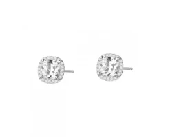 Kolczyki srebrne z cyrkoniami - liście