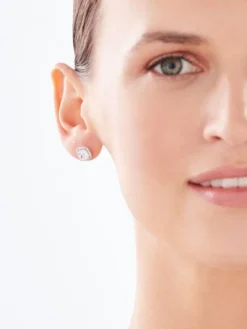 Kolczyki srebrne z cyrkoniami - liście