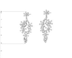 Kolczyki srebrne z cyrkoniami - kwiatki