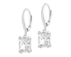 Kolczyki srebrne z cyrkoniami - prostokąty