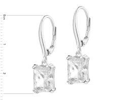 Kolczyki srebrne z cyrkoniami - prostokąty