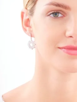 Kolczyki srebrne z cyrkoniami - rozeta