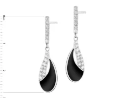 Kolczyki srebrne z cyrkoniami i emalią