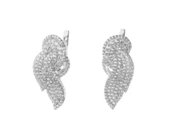 Kolczyki srebrne z cyrkoniami - kwiaty