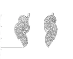 Kolczyki srebrne z cyrkoniami - kwiaty