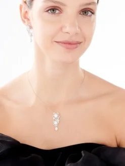 Kolczyki srebrne z cyrkoniami - kwiaty