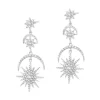 Kolczyki srebrne z cyrkoniami - gwiazdy, Księżyce