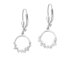 Kolczyki srebrne z cyrkoniami - koła