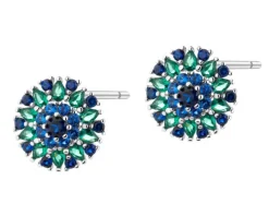 Kolczyki srebrne z cyrkoniami - rozety