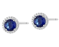 Kolczyki srebrne z cyrkoniami - koła