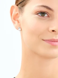 Kolczyki srebrne z cyrkoniami i emalią - Harry Potter, sowa Hedwiga, Warner Bros. Discovery