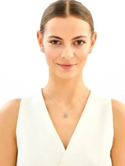 Kolczyki srebrne z cyrkoniami - mama, serca