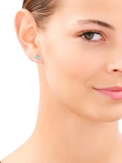 Kolczyki srebrne z cyrkoniami - liście