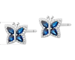 Kolczyki srebrne z cyrkoniami - motyle