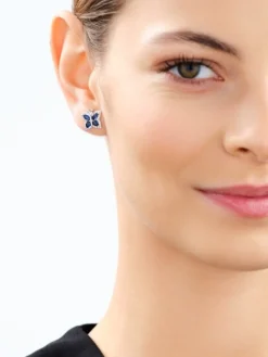 Kolczyki srebrne z cyrkoniami - motyle