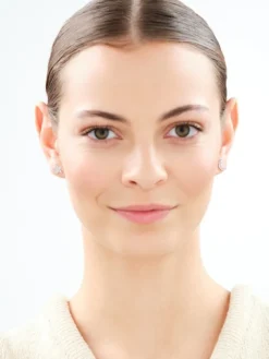 Kolczyki srebrne z cyrkoniami - Księżyc, gwiazdy