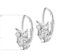 Kolczyki srebrne z cyrkoniami - sowy