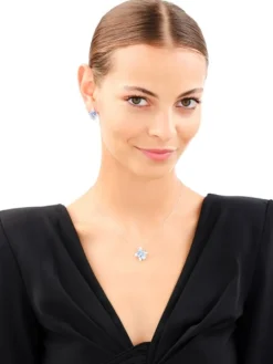 Kolczyki srebrne z cyrkoniami - kwiaty