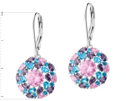 Kolczyki srebrne z cyrkoniami - rozety