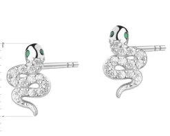Kolczyki srebrne z cyrkoniami - węże