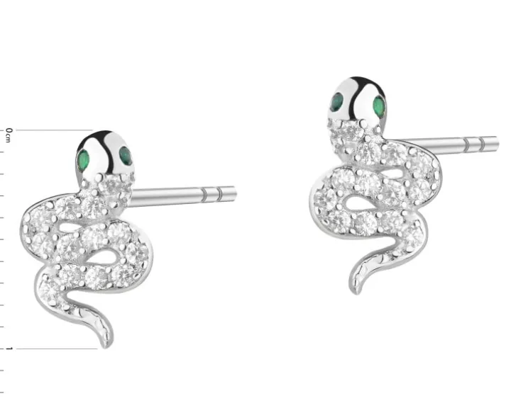 Kolczyki srebrne z cyrkoniami - węże
