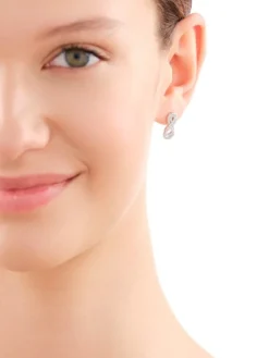 Kolczyki srebrne z cyrkoniami - nieskończoność