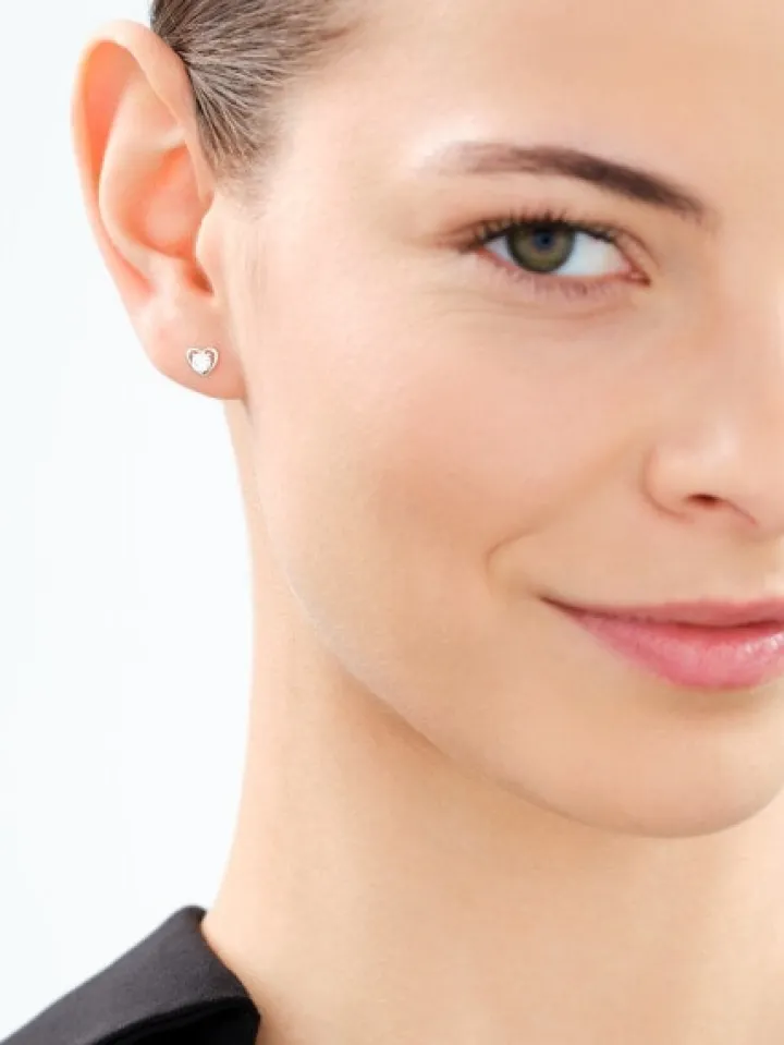 Kolczyki srebrne z cyrkoniami - serca