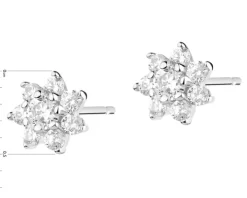 Kolczyki srebrne z cyrkoniami - kwiaty