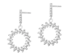 Kolczyki srebrne z cyrkoniami - koła