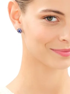 Kolczyki srebrne z cyrkoniami - rozety