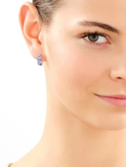 Kolczyki srebrne z cyrkoniami - koła