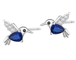 Kolczyki srebrne z cyrkoniami - kolibry