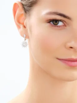 Kolczyki srebrne z cyrkoniami - rozety