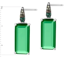 Kolczyki srebrne z cyrkoniami i szlifowanym szkłem