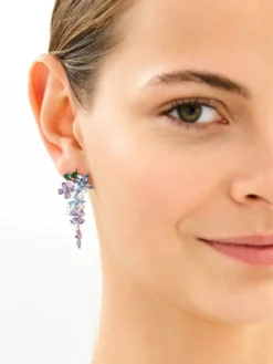 Kolczyki srebrne z cyrkoniami - kwiaty