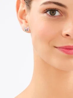 Kolczyki srebrne z cyrkoniami - motyle