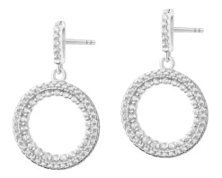 Kolczyki srebrne z cyrkoniami - koła