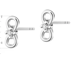 Kolczyki srebrne z cyrkoniami - nieskończoność