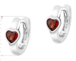 Kolczyki srebrne z cyrkoniami - serca