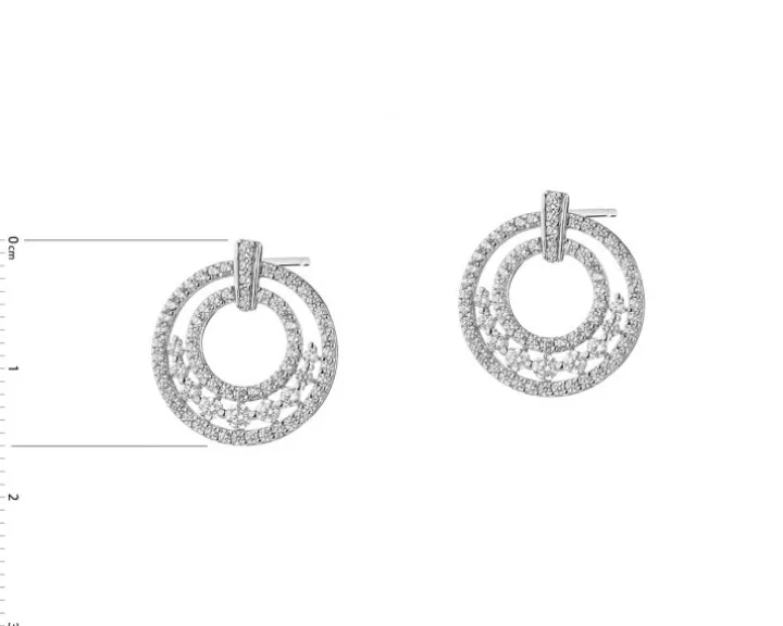 Kolczyki srebrne z cyrkoniami - koła