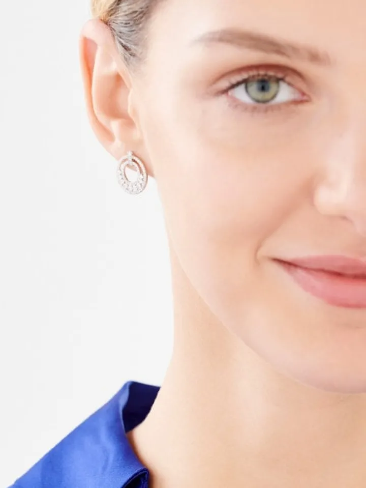 Kolczyki srebrne z cyrkoniami - koła