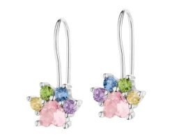 Kolczyki srebrne z cyrkoniami - łapki