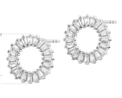 Kolczyki srebrne z cyrkoniami - koła