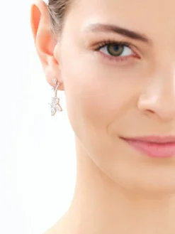 Kolczyki srebrne z cyrkoniami - kwiaty