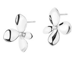Kolczyki srebrne z cyrkoniami - kwiaty