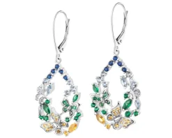 Kolczyki srebrne z cyrkoniami - motyle