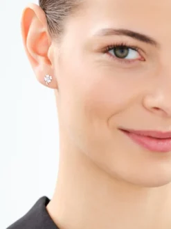 Kolczyki srebrne z cyrkoniami - koniczyny