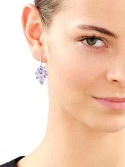 Kolczyki srebrne z cyrkoniami - liście