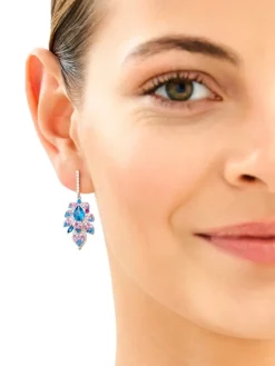 Kolczyki srebrne z cyrkoniami - liście